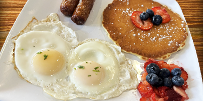 PANCAKE WITH FRIED EGGS